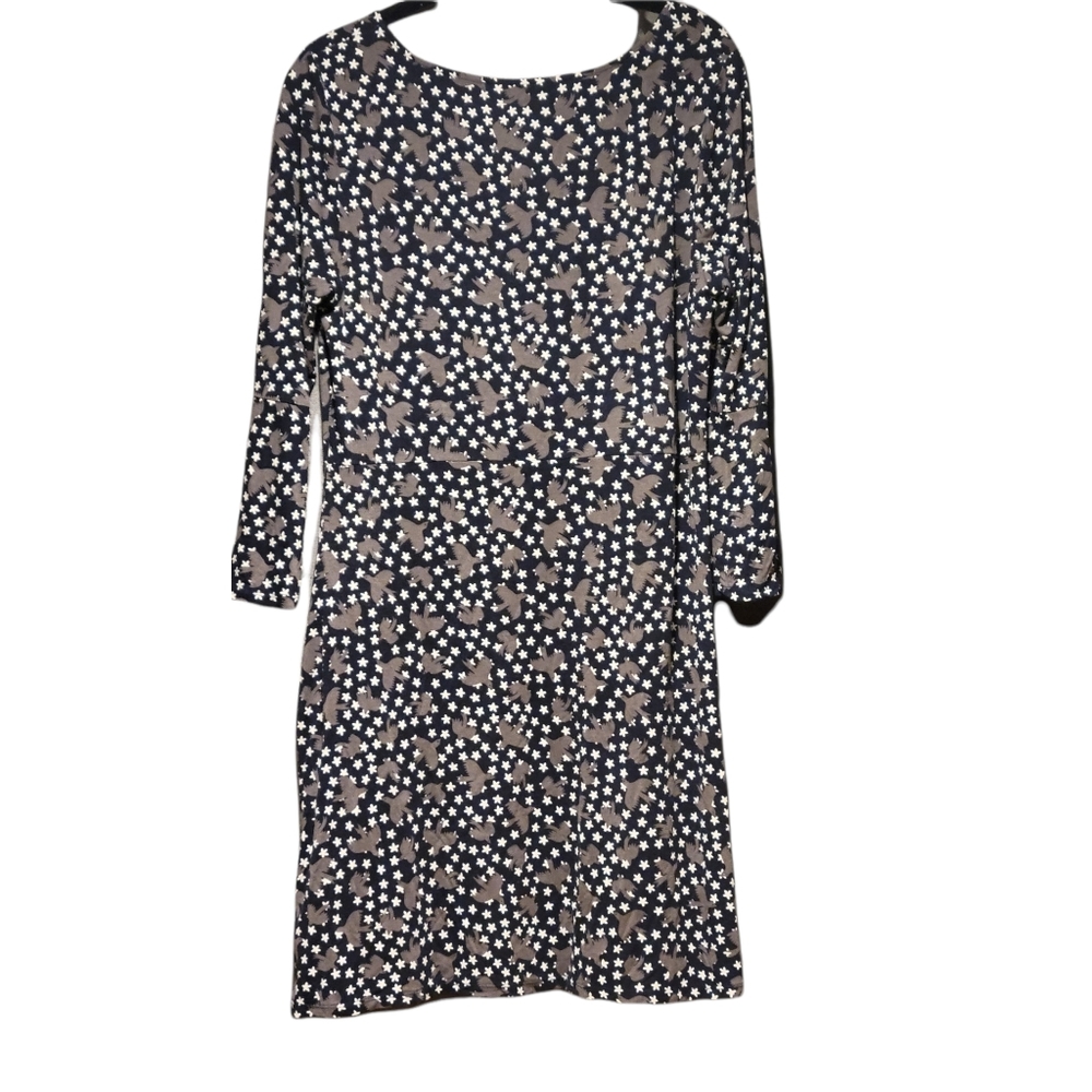 BODEN JENNIFER JERSEY DRESS DOVE PRINT BIRDS - Picture 5 of 13